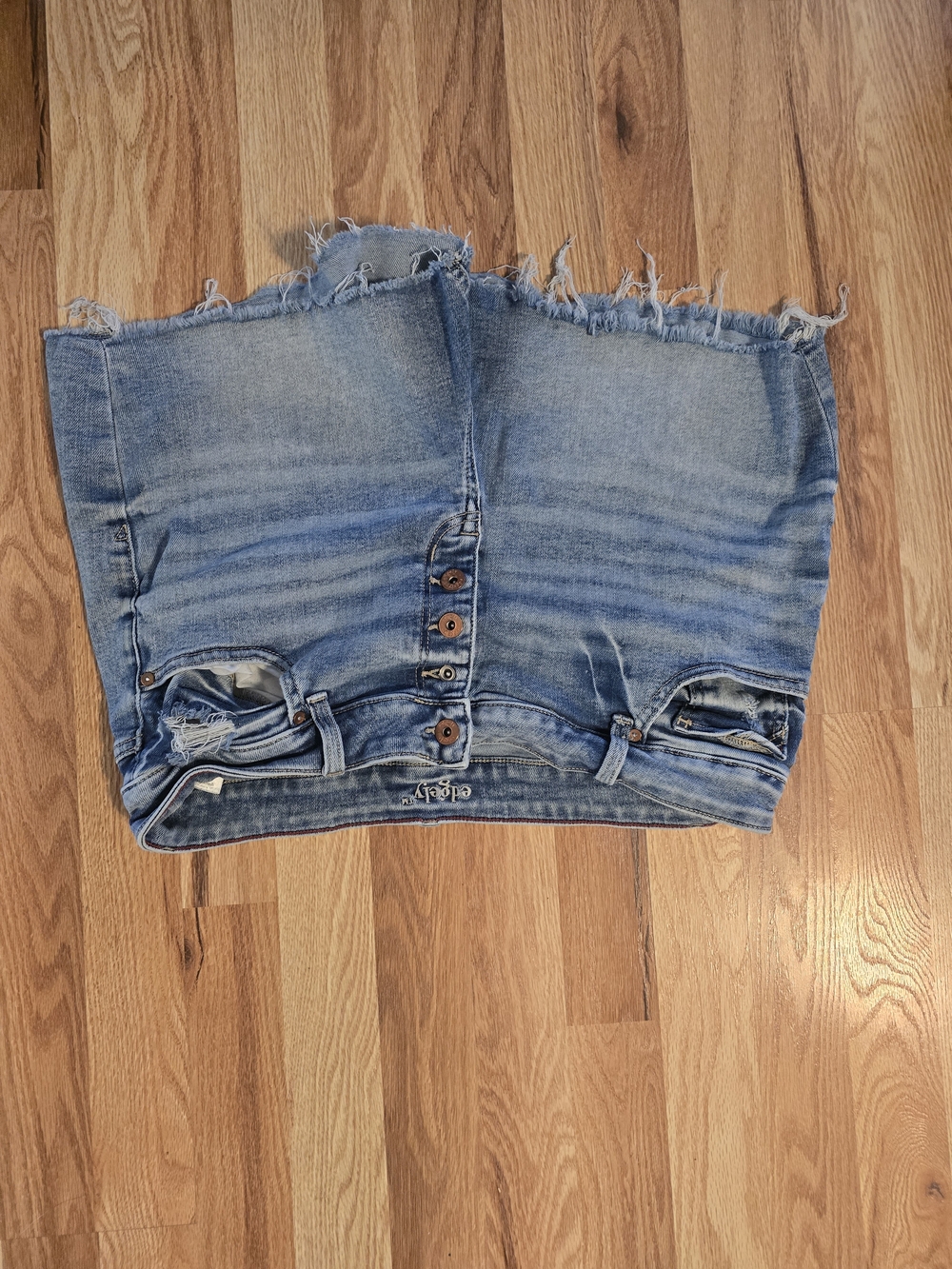 Size 16 Maurices edgely® Distressed Denim Shorts Size 16 Button Fly Frayed Hem